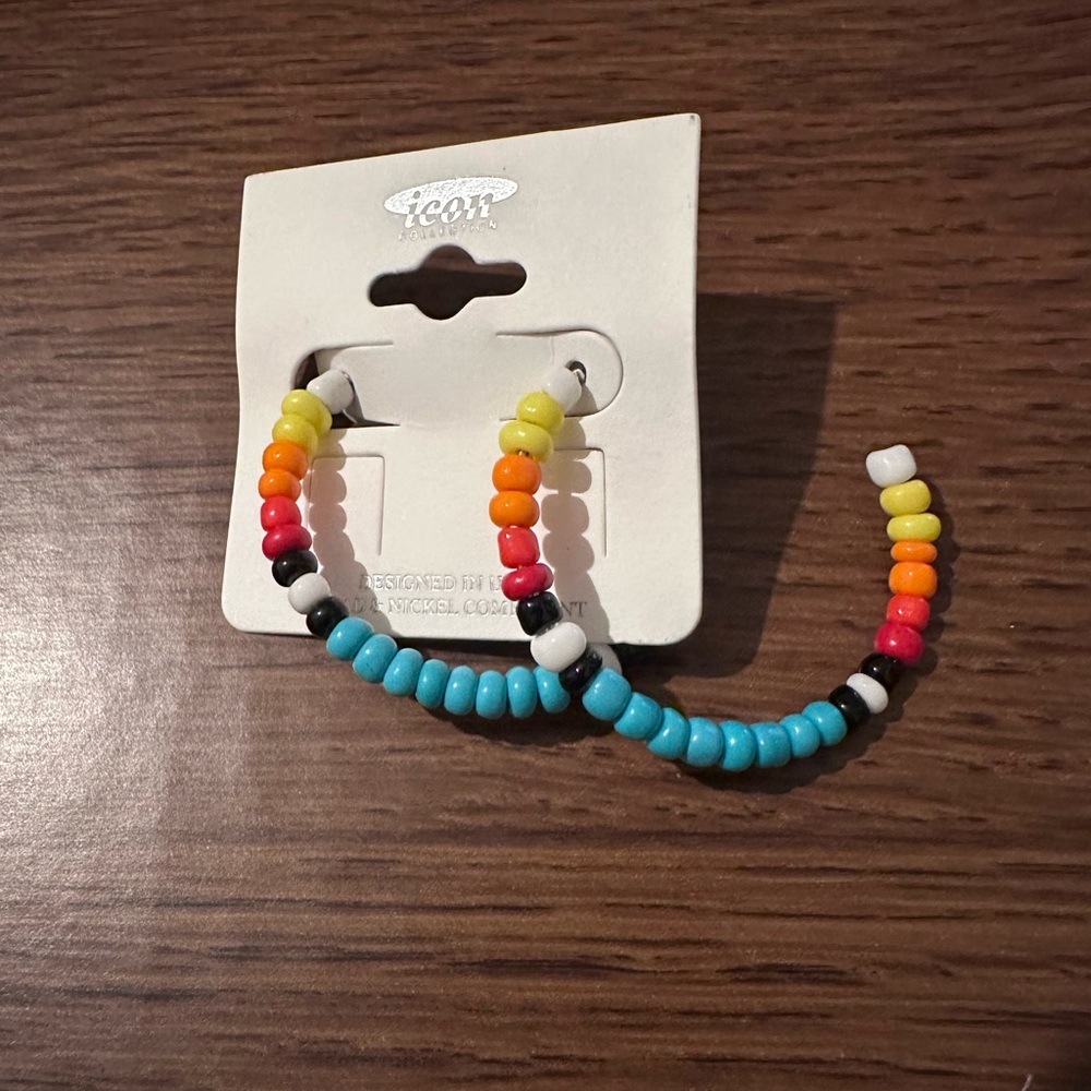 Beaded Hoop Earrings